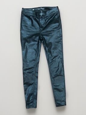 WHBM WhiteHouse Black Market Faux Leather Skinny Croc Ankle Pants SZ 00 O46 NWOT